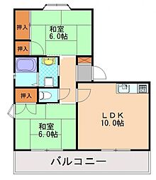 アルピーノ・B 2LDKの間取図画像