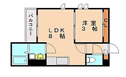 REGALEST千早 1LDKの間取図画像