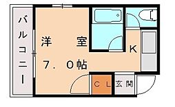 ふかがわビル ワンルームの間取図画像