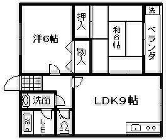 大阪府岸和田市尾生町3丁目(賃貸アパート2LDK・1階・45.00㎡)の写真 その3