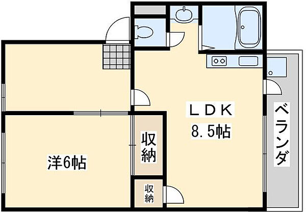 大阪府貝塚市半田(賃貸マンション1LDK・2階・40.00㎡)の写真 その2