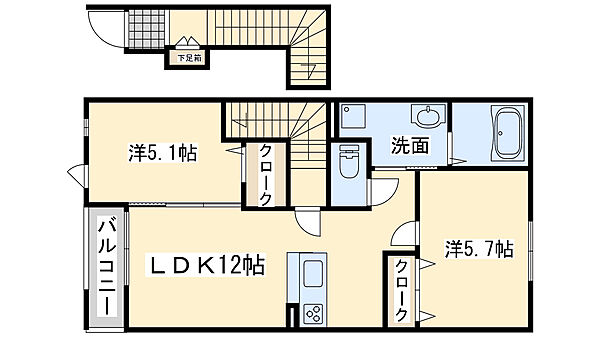 ガーデンハイムJ.K ｜大阪府岸和田市摩湯町(賃貸アパート2LDK・2階・54.99㎡)の写真 その3