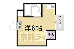 JR山陰本線 花園駅 徒歩19分の賃貸アパート 2階ワンルームの間取り