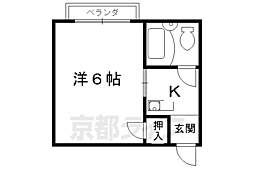 JR山陰本線 太秦駅 徒歩19分の賃貸マンション 3階1Kの間取り