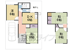 JR山陰本線 嵯峨嵐山駅 徒歩13分の賃貸一戸建て 4DKの間取り