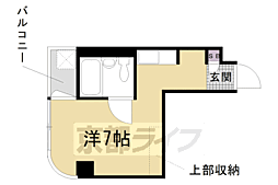 阪急京都本線 西院駅 徒歩1分の賃貸マンション 3階ワンルームの間取り