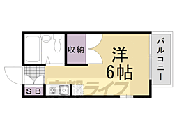 京福電気鉄道嵐山本線 車折神社駅 徒歩7分の賃貸アパート 2階1Kの間取り