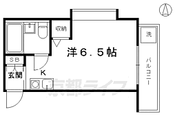リバーパレス鴨川 1階ワンルームの間取り