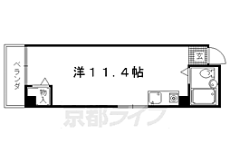 京福電気鉄道北野線 北野白梅町駅 徒歩10分の賃貸マンション 5階ワンルームの間取り