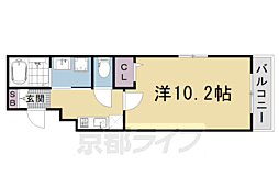 ＣＲＥＳＴ　ＴＡＰＰ京都丹波口II（クレストタップ） 3階1Kの間取り