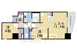 ソルテラスＫＹＯＴＯ西大路　瑠 2階2LDKの間取り
