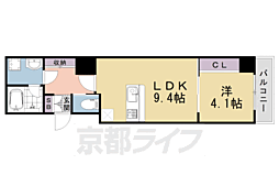 Ｖｉｎｅ　Ｏａｋ　Ｒａｂｂｉ（バインオーク　ラビ） 401 4階1LDKの間取り