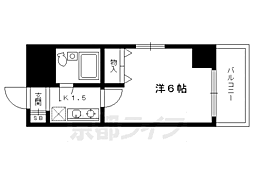 京都市営烏丸線 今出川駅 徒歩14分の賃貸マンション 3階1Kの間取り
