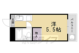 阪急京都本線 西京極駅 徒歩10分の賃貸マンション 3階1Kの間取り
