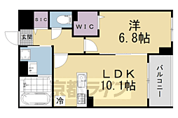 京都市営烏丸線 丸太町駅 徒歩15分の賃貸マンション 4階1LDKの間取り