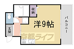 京福電気鉄道北野線 北野白梅町駅 徒歩10分の賃貸マンション 2階ワンルームの間取り