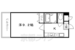 阪急京都本線 西京極駅 徒歩3分の賃貸マンション 4階1Kの間取り