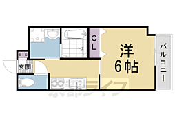 二条城ＡＲＣＵＳ 3階1Kの間取り