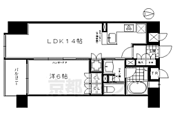 リーガル京都堀川五条通り 2階1LDKの間取り