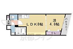 JR山陰本線 嵯峨嵐山駅 徒歩6分の賃貸マンション 1階1LDKの間取り