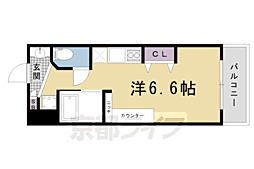 京福電気鉄道北野線 北野白梅町駅 徒歩15分の賃貸マンション 4階ワンルームの間取り