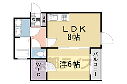 阪急京都本線 西院駅 徒歩7分の賃貸マンション 2階1LDKの間取り
