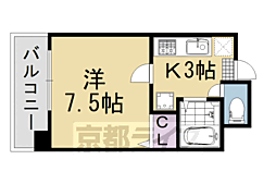 Ｍｏｒｅ五条 2階1Kの間取り