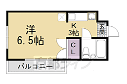メゾンドール 4階1Kの間取り