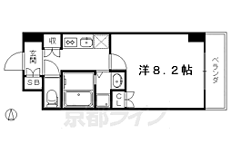 京都市営烏丸線 今出川駅 徒歩11分の賃貸マンション 5階1Kの間取り