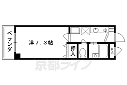 シャンバーグ東山 3階1Kの間取り