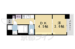 JR山陰本線 花園駅 徒歩3分の賃貸マンション 2階1DKの間取り