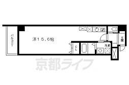 リンツ御池 6階ワンルームの間取り