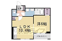 京都地下鉄東西線 太秦天神川駅 徒歩9分の賃貸アパート 2階1LDKの間取り