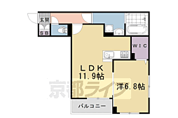 京都地下鉄東西線 太秦天神川駅 徒歩9分の賃貸アパート 2階1LDKの間取り