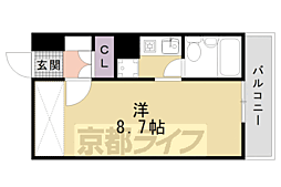 グレーシー西ノ京 1階1Kの間取り