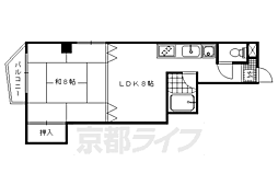 京都地下鉄東西線 太秦天神川駅 徒歩20分の賃貸マンション 4階1LDKの間取り