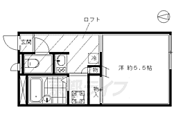 レオパレスプリオール東山 1階1Kの間取り