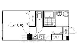 グレース西ノ京 3階1Kの間取り