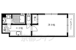 ドーリア北野東 1Kの間取図画像