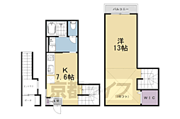 ブリエ松原 1Kの間取図画像