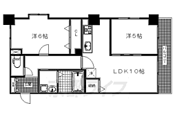 メゾングラース京都十条 2LDKの間取図画像