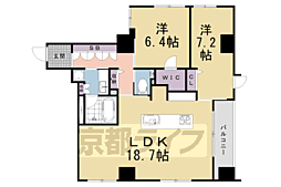 GRANLUXE御所南 2LDKの間取図画像