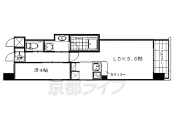 S-FORT二条城前 1LDKの間取図画像