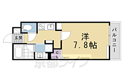 THE ROSE RES 一乗寺 1Kの間取図画像