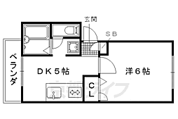 レジデンス・シバタ 1DKの間取図画像