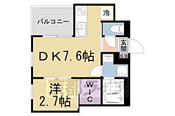 R-smart山科 1DKの間取図画像