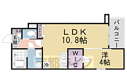 大津市横木1丁目アパート 1LDKの間取図画像