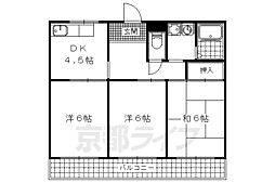エクシード西大津 3DKの間取図画像