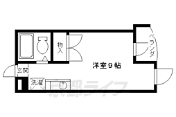 レジェンド西向日 1Kの間取図画像