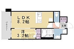 プレサンスTHEKYOTO新町通 1LDKの間取図画像